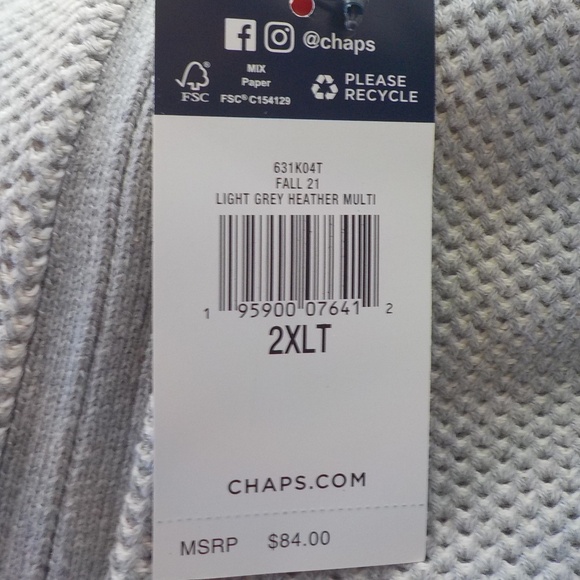 NEW CHAPS Big&Tall Sweater - Picture 8 of 11